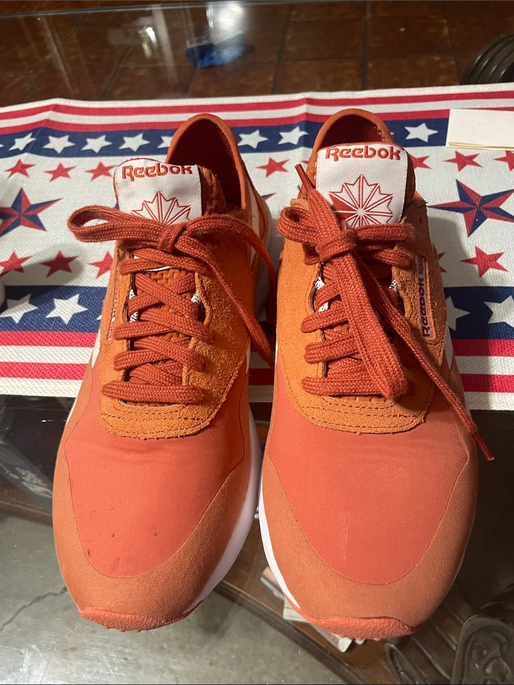 Reebok Orange Retro Runner Sneakers